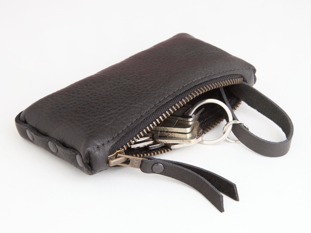 Leder Schlüsseltasche "Schwarz" von BlandineTaschenShop