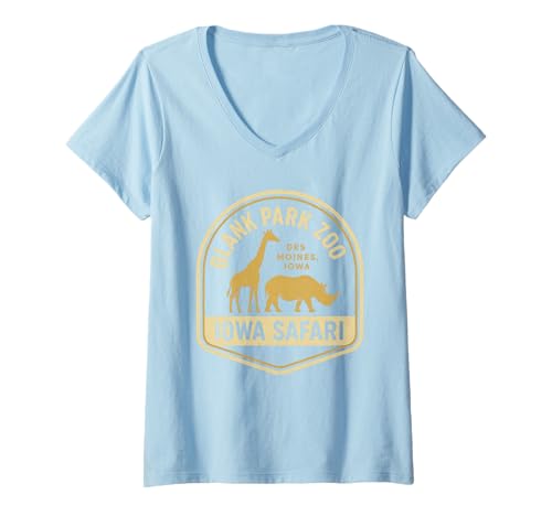 Damen Blanko Park Zoo Shirt Iowa Safari im Vintage-Stil, Giraffe T-Shirt mit V-Ausschnitt Damen Blanko Park Zoo Shirt Iowa Safari im Vintage-Stil, Giraffe T-Shirt mit V-Ausschnitt von Blank Park Zoo Tee Shirts for Iowa Safari Fans