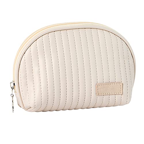 Blanketswarm Make-up-Tasche, Reise-Kosmetiktasche mit Großem Fassungsvermögen, Kosmetiktaschen aus PU-Leder für Damen, Tragbare Reise-Make-up-Tasche mit Großem Fassungsvermögen für(Beige) von Blanketswarm