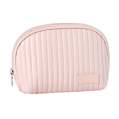 Blanketswarm Make-up-Tasche, Reise-Kosmetiktasche mit Großem Fassungsvermögen, Kosmetiktaschen aus PU-Leder für Damen, Tragbare Reise-Make-up-Tasche mit Großem Fassungsvermögen für(Rosa) von Blanketswarm