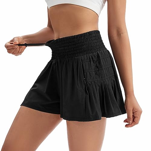 Flowy Athletic Shorts für Frauen Gym Yoga Workout Laufen Biker Spandex Schmetterling Tennis Röcke Niedliche Kleidung Sommer, Schwarz-352, Mittel Flowy Athletic Shorts für Frauen Gym Yoga Workout Laufen Biker Spandex Schmetterling Tennis Röcke Niedliche Kleidung Sommer, Schwarz-352, Mittel von Blaosn