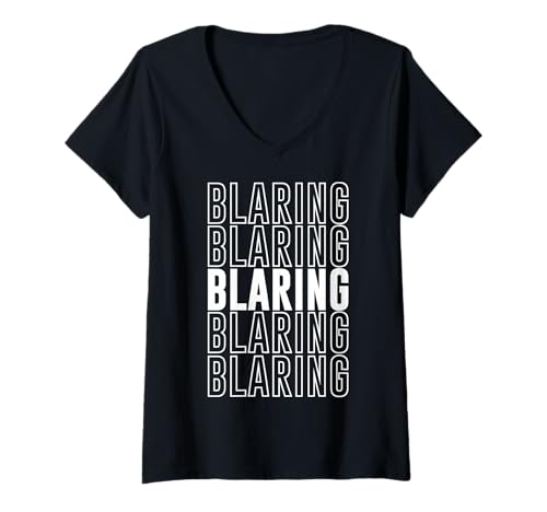 Damen Bläsend T-Shirt mit V-Ausschnitt Damen Bläsend T-Shirt mit V-Ausschnitt von Blaring Apparel