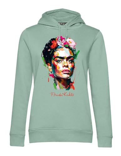 Blasfemus Frida Kahlo Colors Energy Kapuzenpullover für Damen, Salbeigrün, L von Blasfemus