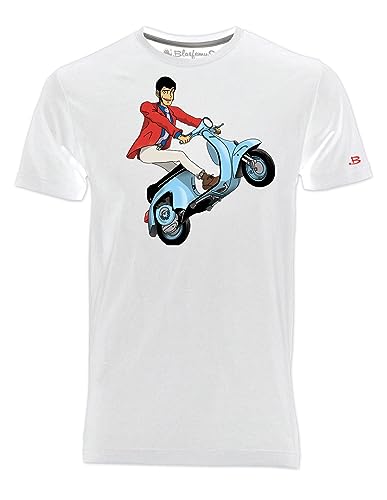 Blasfemus Herren-T-Shirt Vespa Special Cartoon 80er Jahre Manga, Weiß, Large Blasfemus Herren-T-Shirt Vespa Special Cartoon 80er Jahre Manga, Weiß, Large von Blasfemus