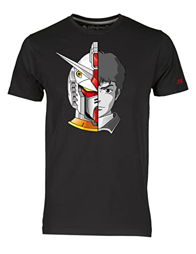 Blasfemus T-Shirt Herren Gundam Roboter Amuro Ray Cartoon 80er Jahre, Schwarz , Medium von Blasfemus