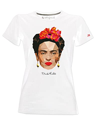 Frida Kahlo T-Shirt Offizier im polygonalen Stil - Weiß - XL Frida Kahlo T-Shirt Offizier im polygonalen Stil - Weiß - XL von Blasfemus