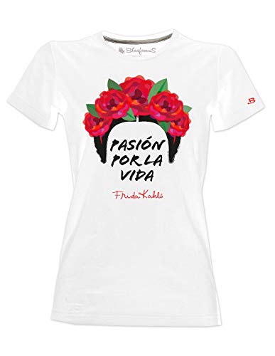 T-Shirt Frida Kahlo Offizielle schriftliche Pasiòn por la vida - Wei§ - L von Blasfemus