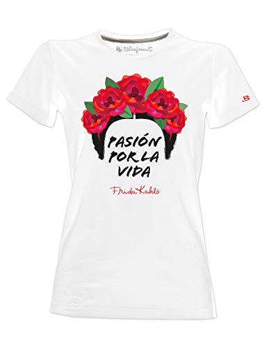 T-Shirt Frida Kahlo Offizielle schriftliche Pasiòn por la vida - Wei§ - S von Blasfemus