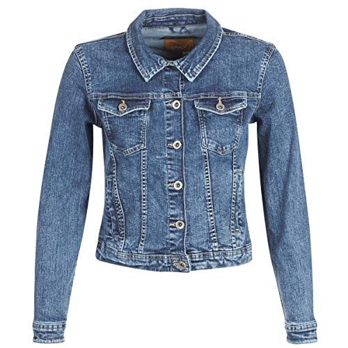 ONLY Damen ONLTIA Life DNM Jacket BB MB BEX02 15170682, Medium Blue Denim, 34 von ONLY