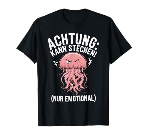 Achtung Kann stechen Qualle Damen Mädchen Kostüm Unterwasser T-Shirt von Blaue Nesselqualle Blue jellyfish Qualle Medusa