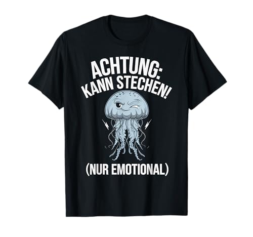 Achtung Kann stechen Qualle Damen Mädchen Kostüm Unterwasser T-Shirt von Blaue Nesselqualle Blue jellyfish Qualle Medusa