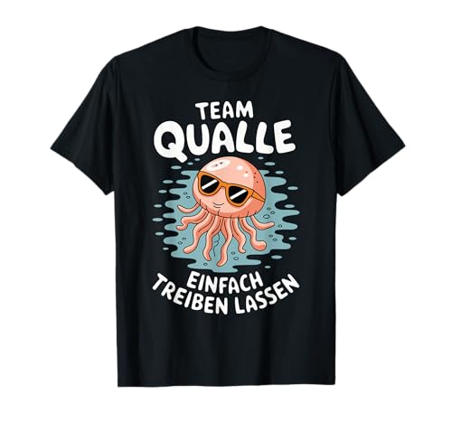Team Qualle einfach treiben Quallen Kostüm Damen Unterwasser T-Shirt von Blaue Nesselqualle Blue jellyfish Qualle Medusa