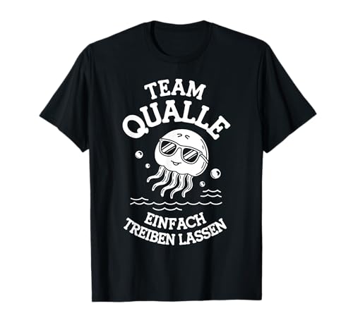 Team Qualle einfach treiben Quallen Kostüm Damen Unterwasser T-Shirt von Blaue Nesselqualle Blue jellyfish Qualle Medusa