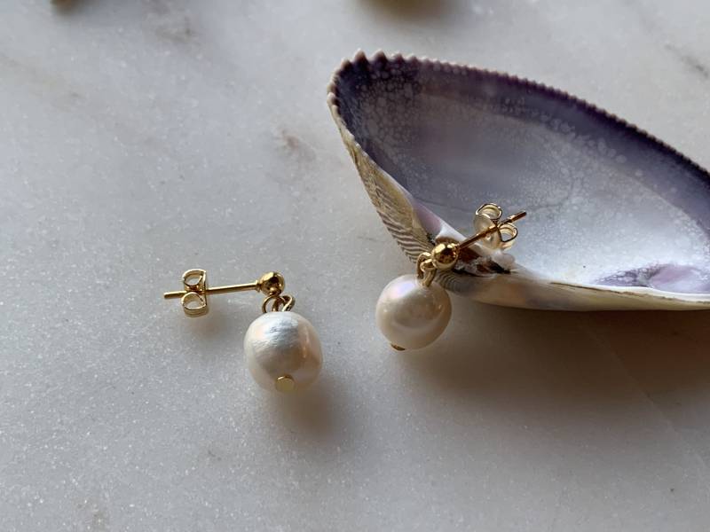 Einfache Perlohrringe | Minial Chic Elegant 24K Einfache Perlohrringe | Minial Chic Elegant 24K von BlaueBlumeOriginal