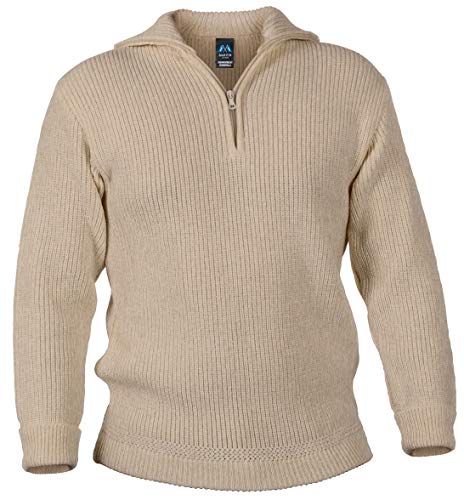 Blauer Peter - Merino Troyer - Pullover - 10 Farben, Farbe:Beigemeliert, Größe:50 von Blauer Peter