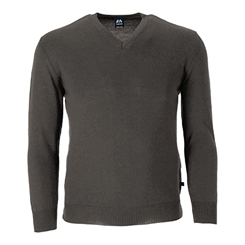 Blauer Peter - Leichter Merino-Pullover - Uni - V-Ausschnitt - Langarm - 10 Farben, Farbe:Anthrazitmeliert, Größe:50 von Blauer Peter