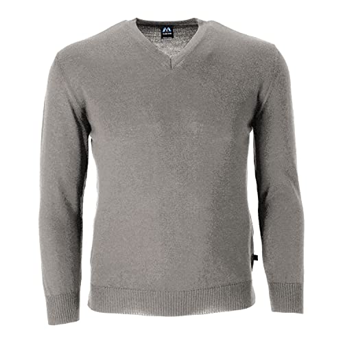 Blauer Peter - Leichter Merino-Pullover - Uni - V-Ausschnitt - Langarm - 10 Farben, Farbe:Hellgraumeliert, Größe:50 von Blauer Peter