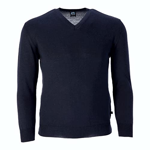 Blauer Peter - Leichter Merino-Pullover - Uni - V-Ausschnitt - Langarm - 10 Farben, Farbe:Marine, Größe:48 von Blauer Peter