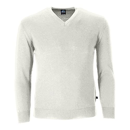 Blauer Peter - Leichter Merino-Pullover - Uni - V-Ausschnitt - Langarm - 10 Farben, Farbe:Natur, Größe:48 von Blauer Peter