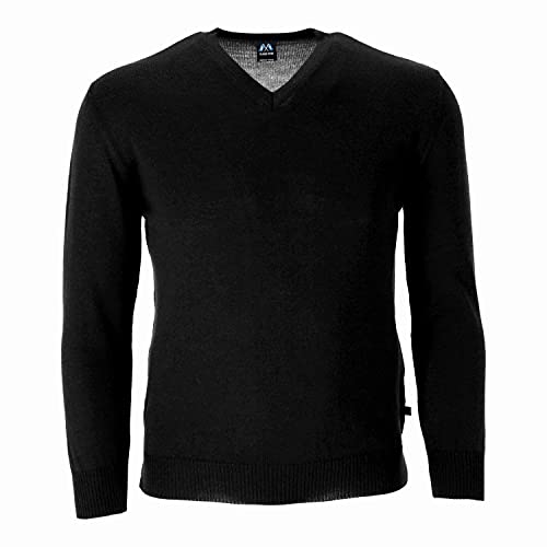 Blauer Peter - Leichter Merino-Pullover - Uni - V-Ausschnitt - Langarm - 10 Farben, Farbe:Schwarz, Größe:44 von Blauer Peter