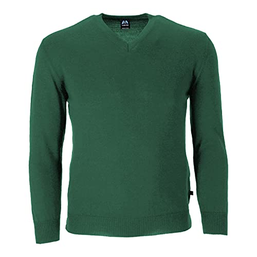 Blauer Peter - Leichter Merino-Pullover - Uni - V-Ausschnitt - Langarm - 10 Farben, Farbe:Tanne, Größe:48 von Blauer Peter