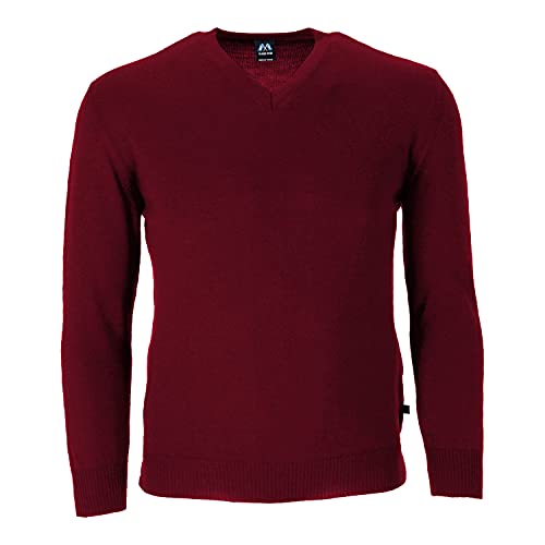Blauer Peter - Leichter Merino-Pullover - Uni - V-Ausschnitt - Langarm - 10 Farben, Farbe:Weinrot, Größe:46 von Blauer Peter