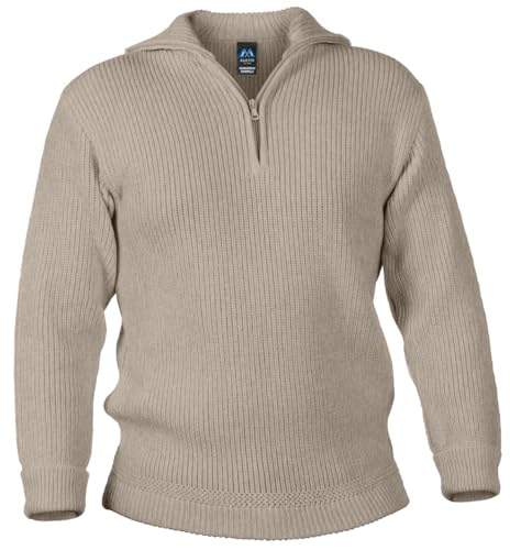 Blauer Peter - Merino Troyer - Pullover - 10 Farben, Farbe:Beigemeliert, Größe:58 von Blauer Peter