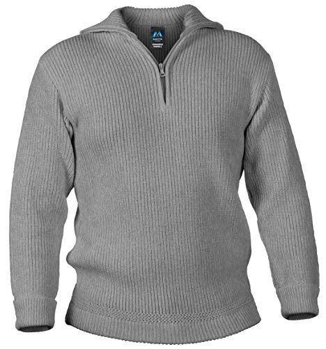 Blauer Peter - Merino-Troyer - Pullover - 10 Farben, Farbe:Hellgraumeliert, Größe:48 von Blauer Peter