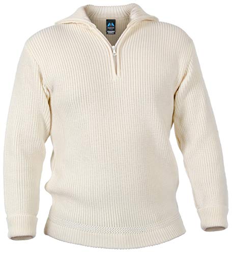 Blauer Peter - Merino-Troyer - Pullover - 10 Farben, Farbe:Natur, Größe:52 von Blauer Peter