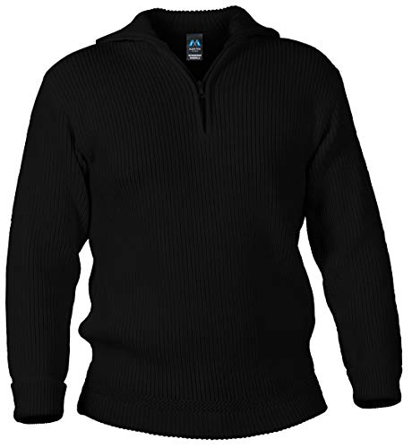 Blauer Peter - Merino Troyer - Pullover - 10 Farben, Farbe:Schwarz, Größe:46 von Blauer Peter