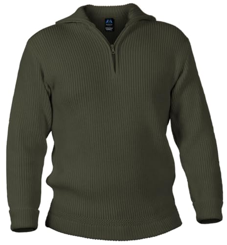 Blauer Peter - Merino Troyer - Pullover - 10 Farben, Farbe:Oliv, Größe:48 von Blauer Peter