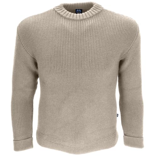 Blauer Peter - Rundhals-Troyer - Pullover - Schurwolle - 9 Farben, Farbe:Beigemeliert, Größe:56 von Blauer Peter