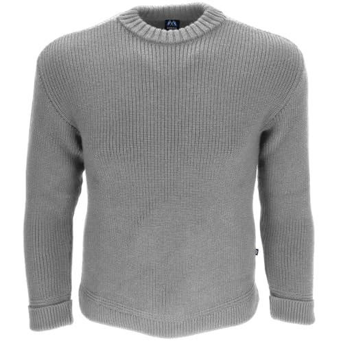 Blauer Peter - Rundhals-Troyer - Pullover - Schurwolle - 9 Farben, Farbe:Hellgraumeliert, Größe:52 von Blauer Peter