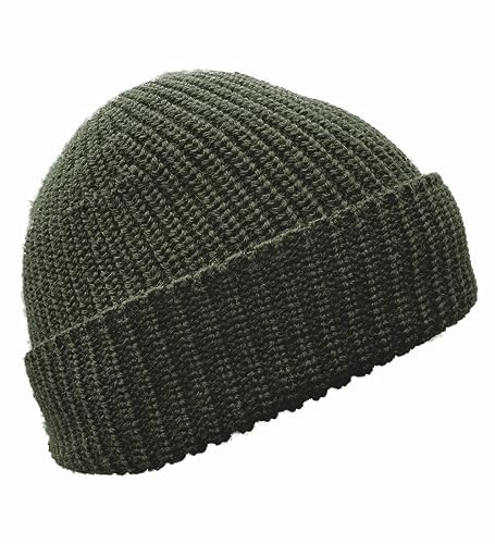 Blauer Peter - Strickmütze - Schurwolle - 9 Farben, Farbe:Oliv von Blauer Peter