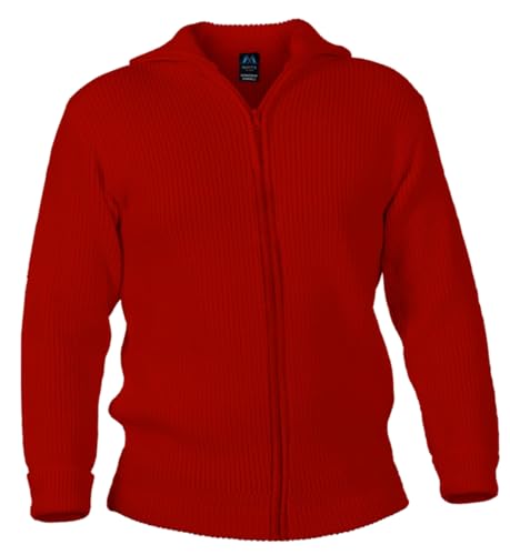 Blauer Peter - Troyer - Strickjacke - Schurwolle - 9 Farben, Farbe:Rot, Größe:46 von Blauer Peter