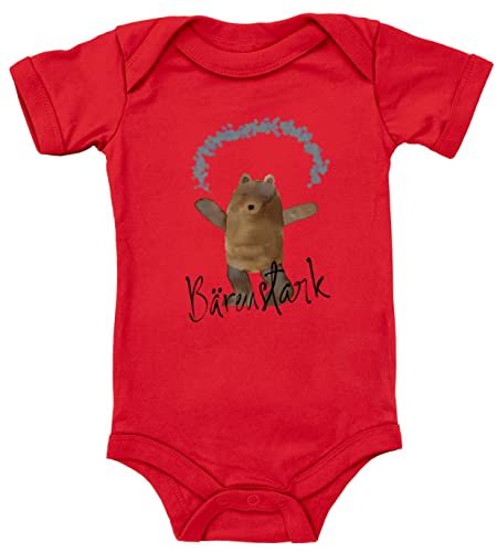 Blauer-Storch Baby Body Bärenstark Bär Geschenk zum Geburtstag für Kleinkind Kurzarm Bio Baumwolle von Blauer-Storch