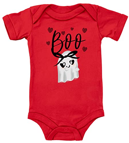 Blauer-Storch Baby Body Boo kleines Gespenst Geist Herzen Geschenk für Kleinkind Kurzarm Bio Baumwolle von Blauer-Storch