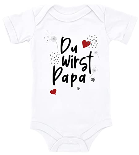 Blauer-Storch Baby Body Du wirst Papa Überraschung Geschenk zum Geburtstag für Kleinkind Kurzarm Bio Baumwolle von Blauer-Storch