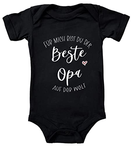 Blauer-Storch Baby Body Für mich bist du der beste Opa auf der Welt Spruch Geschenk zur Geburt zum Geburtstag für Kleinkind Kurzarm Bio Baumwolle von Blauer-Storch