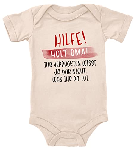 Blauer-Storch Baby Body Hilfe Holt Oma Geschenk zum Geburtstag für Kleinkind Kurzarm Bio Baumwolle von Blauer-Storch