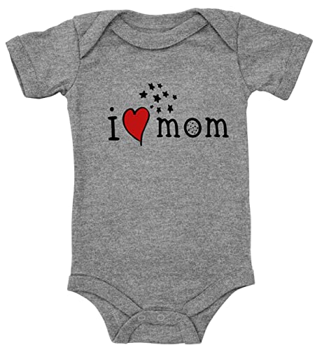 Blauer-Storch Baby Body I Love Mom Herz Geschenk zum Geburtstag für Kleinkind Kurzarm Bio Baumwolle von Blauer-Storch