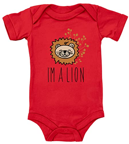 Blauer-Storch Baby Body I'm a Lion Löwe Geschenk zum Geburtstag für Kleinkind Kurzarm Bio Baumwolle von Blauer-Storch