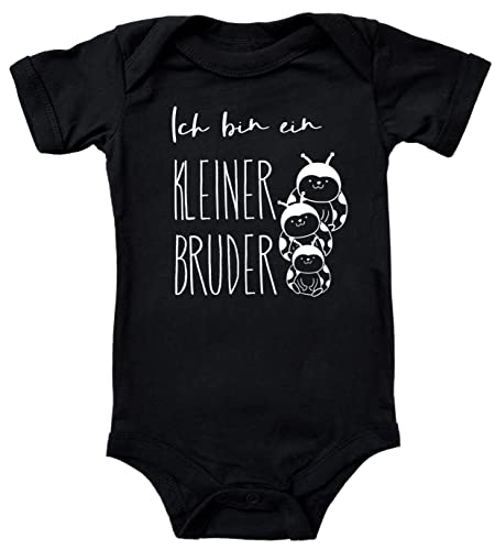 Blauer-Storch Baby Body Ich bin ein kleiner Bruder Marien-Käfer Jungen Geschenk zur Geburt zum Geburtstag für Kleinkind Kurzarm Bio Baumwolle von Blauer-Storch