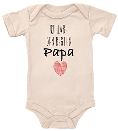 Blauer-Storch Baby Body Ich habe den besten Papa Herz Geschenk zur Geburt zum Geburtstag für Kleinkind Kurzarm Bio Baumwolle von Blauer-Storch