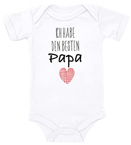 Blauer-Storch Baby Body Ich habe den besten Papa Herz Geschenk zur Geburt zum Geburtstag für Kleinkind Kurzarm Bio Baumwolle von Blauer-Storch