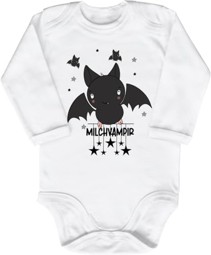 Blauer-Storch Baby Body Milchvampir Vampir Fledermaus Sterne Geschenk für Kleinkind Langarm Bio Baumwolle von Blauer-Storch