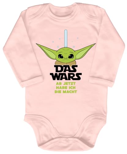 Blauer-Storch Baby Body in Apricot Star Wars Joda, Das Wars, ab jetzt habe Ich die Macht Spruch Geschenk zur Geburt zum Geburtstag für Kleinkind Langarm Bio Baumwolle von Blauer-Storch