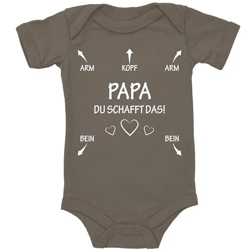 Blauer-Storch Baby Body in Camouflage Papa du schaffst das Lustiges Geschenk zur Geburt für den Vater für Kleinkind Kurzarm Bio Baumwolle von Blauer-Storch