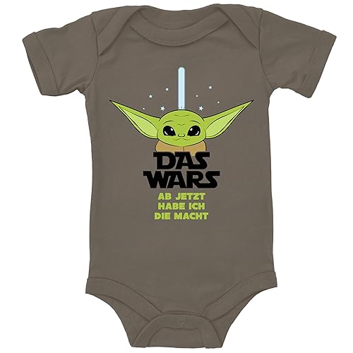 Blauer-Storch Baby Body in Camouflage Star Wars Joda, Das Wars, ab jetzt habe Ich die Macht Spruch Geschenk zur Geburt zum Geburtstag für Kleinkind Kurzarm Bio Baumwolle von Blauer-Storch