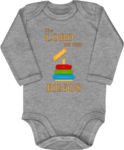 Blauer-Storch Baby Body in Grau meliert Lord Of The Rings Herr der Ringe Spruch zur Geburt oder Geburtstag für Kleinkind Langarm Bio Baumwolle von Blauer-Storch